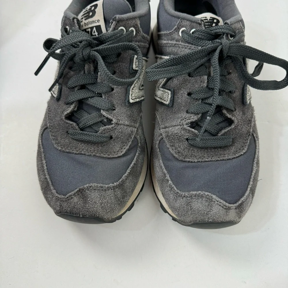 New Balance Grey 574 Gray Suede Sneakers Tennis Shoes